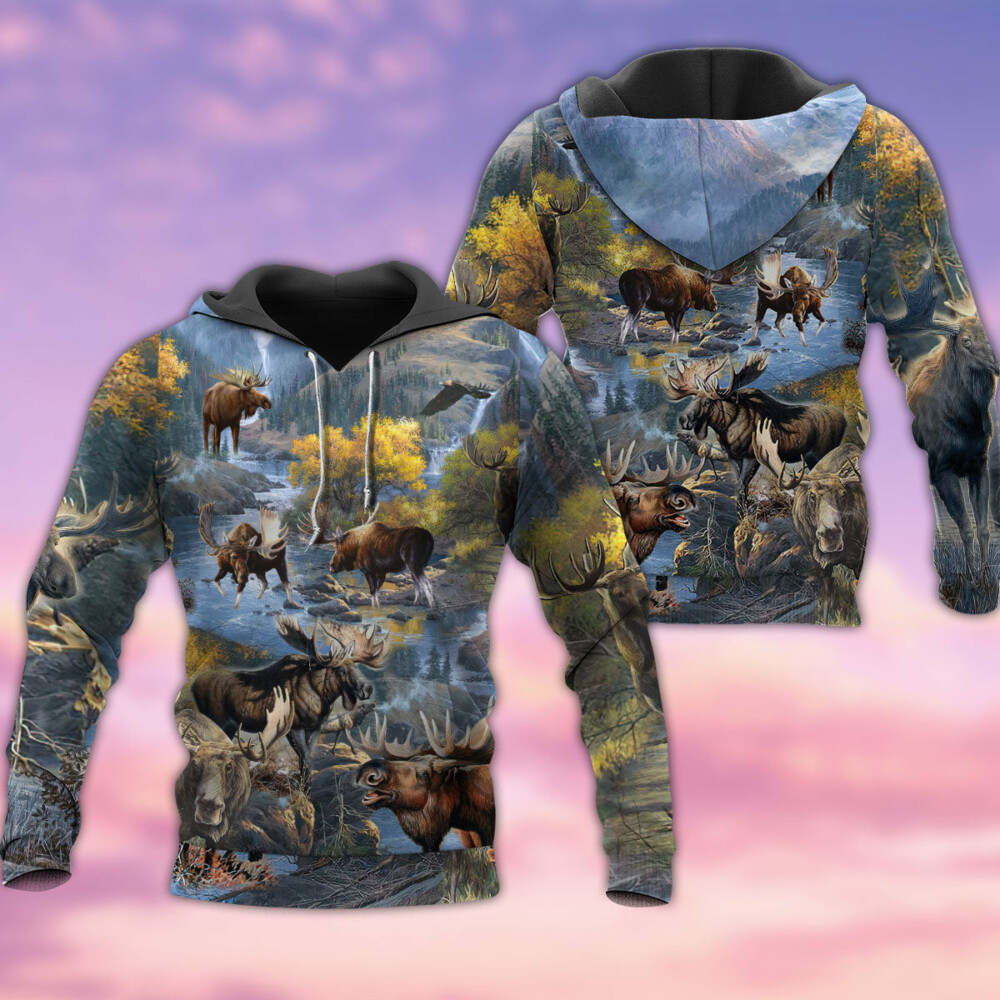 Animals Moose Make Me Happy Forever - Hoodie - Owl Ohh - Owl Ohh