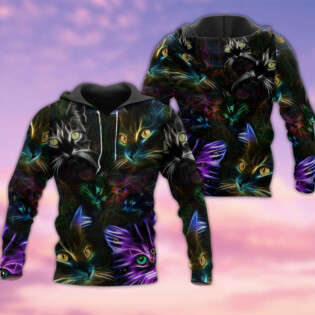 Cat Neon In Darkness So Much - Hoodie - Owl Ohh - Owl Ohh
