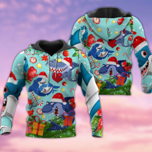 Christmas Love Sharks In The Ocean - Hoodie - Owl Ohh - Owl Ohh