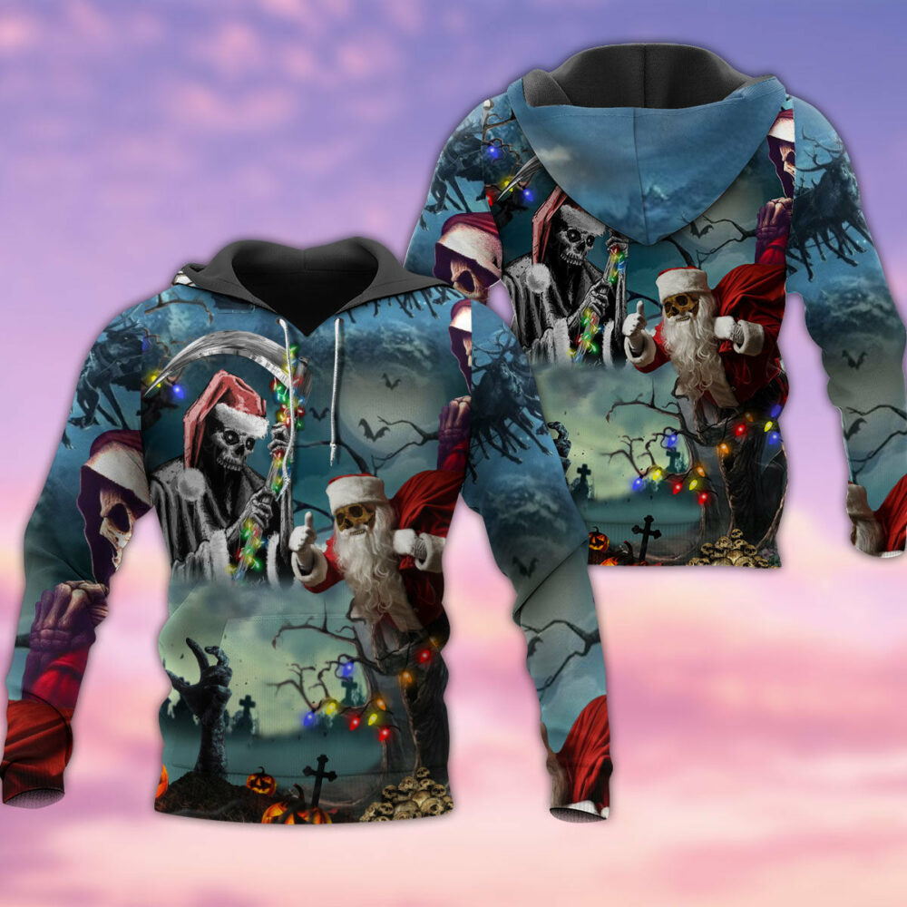 Christmas Santa Claus Skull Classic Style - Hoodie - Owl Ohh - Owl Ohh