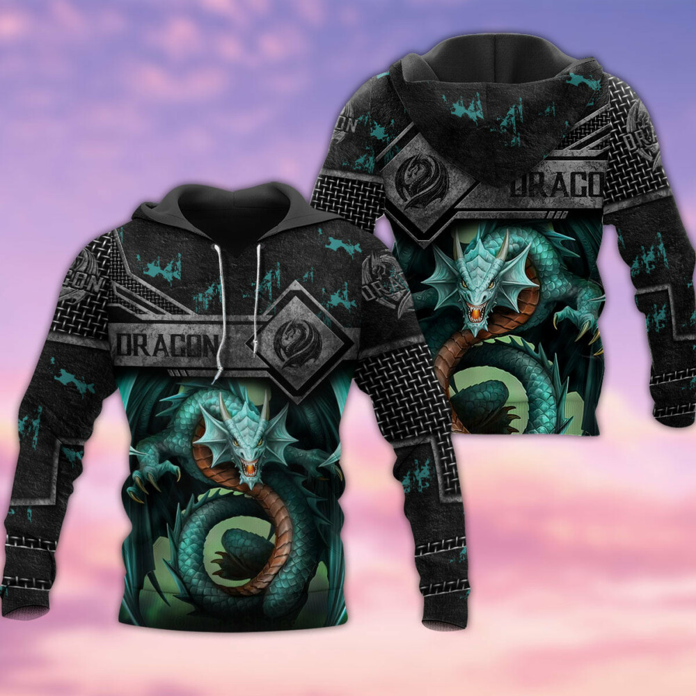 Dragon Blue Dragon Metal Classic - Hoodie - Owl Ohh - Owl Ohh