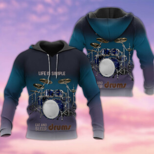 Drum Life Is Simple Eat And Sleep - Hoodie - Owl Ohh - Owl Ohh