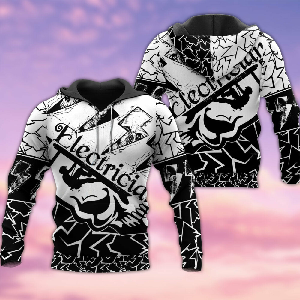 Electrician Black And White Style So Cool - Hoodie - Owl Ohh - Owl Ohh