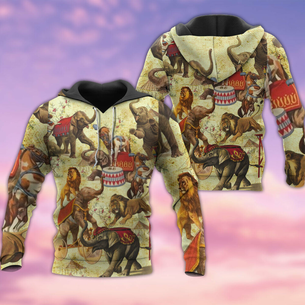 Elephant Amazing Circus Show With Fun Style - Hoodie - Owl Ohh - Owl Ohh