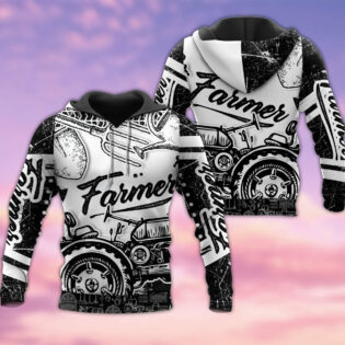 Farmer Black And White Style Classic Style - Hoodie - Owl Ohh - Owl Ohh