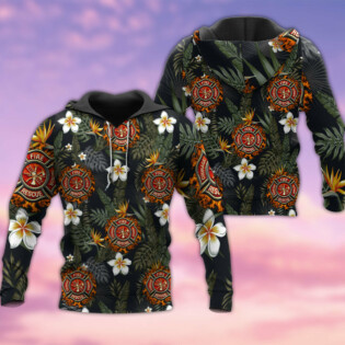 Firefighter Lover With Flower - Hoodie - Owl Ohh - Owl Ohh