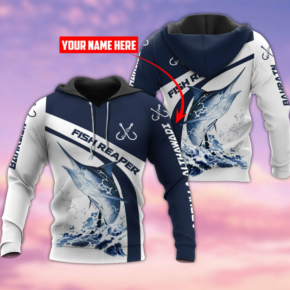 Fising Fish Reaper Personalized - Hoodie - Owl Ohh - Owl Ohh
