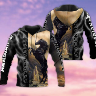 Horse Arabian Horse Black Stallion - Hoodie - Owl Ohh - Owl Ohh