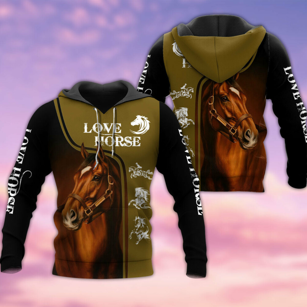Horse Love Horse Green - Hoodie - Owl Ohh - Owl Ohh
