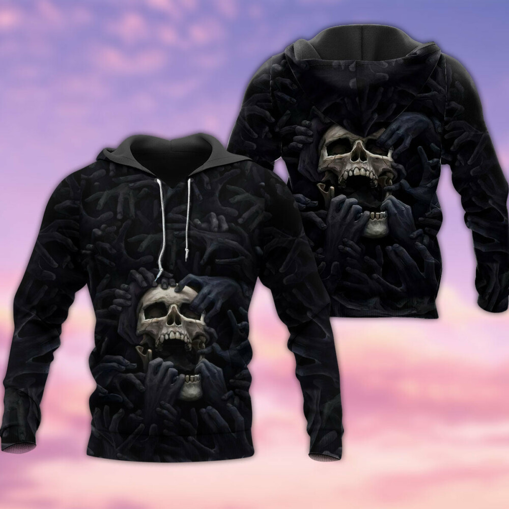 Skull Black Skull Cool Strong Classic Style - Hoodie - Owl Ohh - Owl Ohh