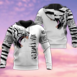 Tiger White Tiger Skin In White - Hoodie - Owl Ohh - Owl Ohh