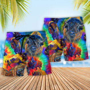 Bison Animals Colorful Bisons Cool Style - Beach Short - Owl Ohh - Owl Ohh