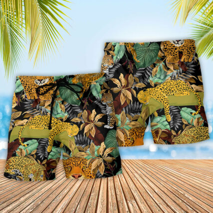 Leopard Animals Natural Print - Beach Short - Owl Ohh - Owl Ohh