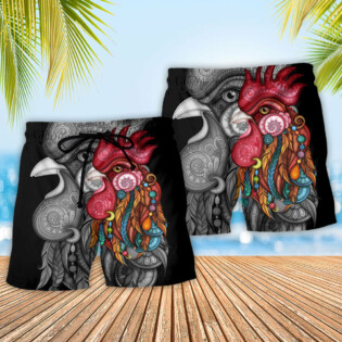 Rooster Farm Chicken Rooster Dreamer - Beach Short - Owl Ohh - Owl Ohh