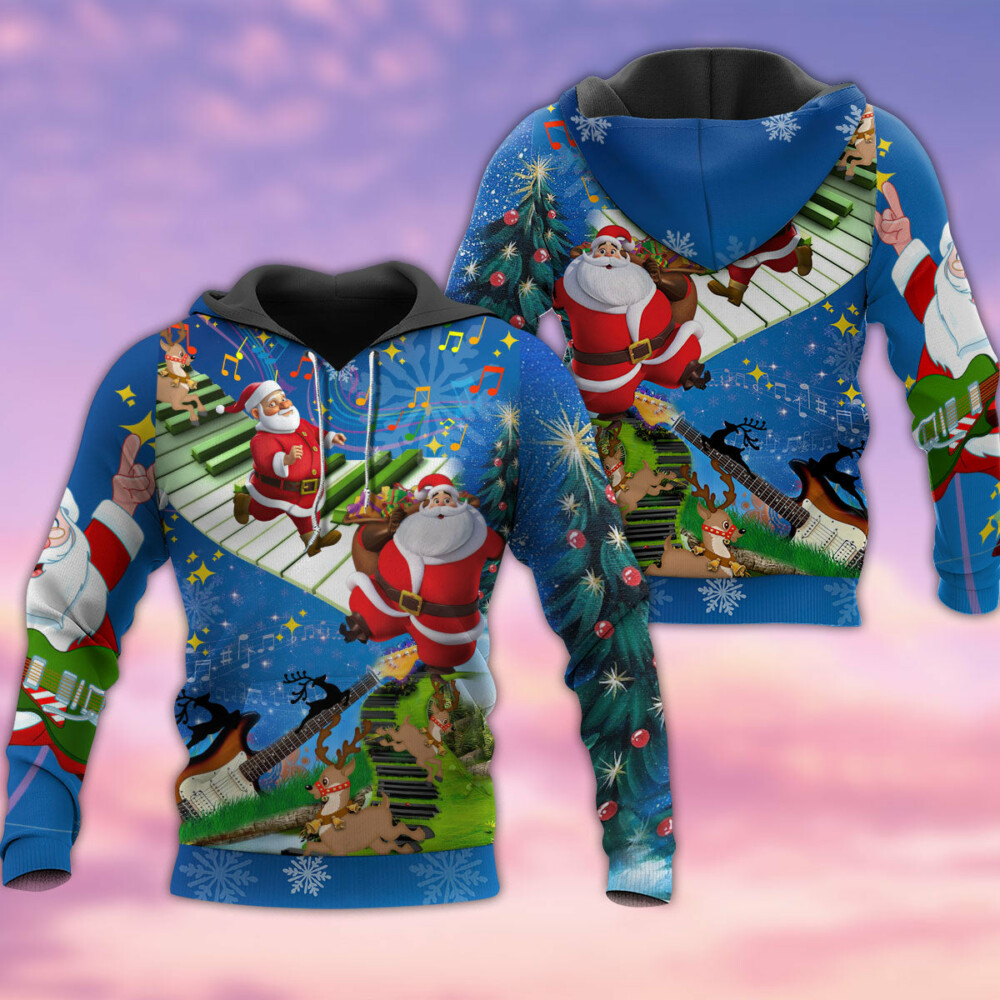 Christmas Jumping On Musical With Blue Style - Hoodie - Owl Ohh - Owl Ohh