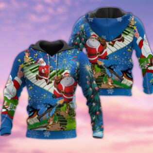 Christmas Jumping On Musical With Blue Style - Hoodie - Owl Ohh - Owl Ohh