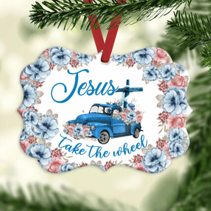Jesus Truck Faith Old Truck Jesus Take The Wheel - Horizontal Ornament - Owl Ohh - Owl Ohh