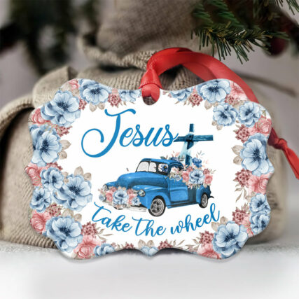 Jesus Truck Faith Old Truck Jesus Take The Wheel - Horizontal Ornament - Owl Ohh - Owl Ohh