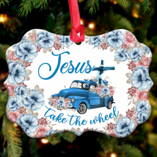 Jesus Truck Faith Old Truck Jesus Take The Wheel - Horizontal Ornament - Owl Ohh - Owl Ohh
