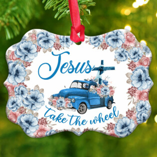 Jesus Truck Faith Old Truck Jesus Take The Wheel - Horizontal Ornament - Owl Ohh - Owl Ohh
