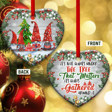 Family Christmas Its Not What Under The Tree That Matters its Whos Gathered Around It - Heart Ornament - Owl Ohh - Owl Ohh