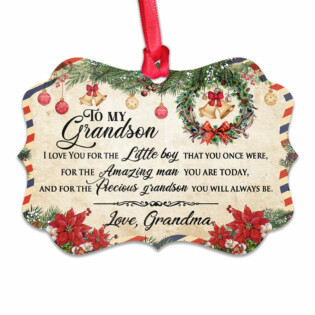 Family Christmas Letter Grandma To Grandson - Horizontal Ornament - Owl Ohh - Owl Ohh