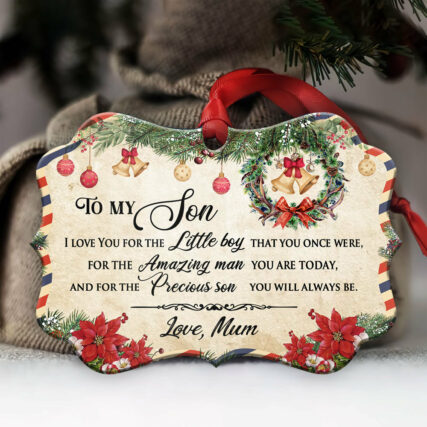 Family Christmas Letter Mom To Son - Horizontal Ornament - Owl Ohh - Owl Ohh