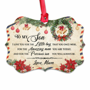 Family Christmas Letter Mom To Son - Horizontal Ornament - Owl Ohh - Owl Ohh
