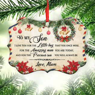 Family Christmas Letter Mom To Son - Horizontal Ornament - Owl Ohh - Owl Ohh