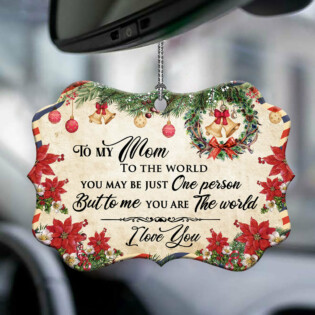 Family Mom Is The World To Me Christmas Letter - Horizontal Ornament - Owl Ohh - Owl Ohh