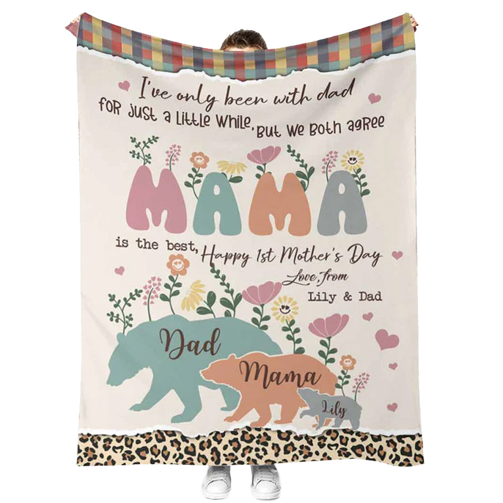Family I've Only Been With Dad Style Personalized - Flannel Blanket - Owl Ohh - Owl Ohh