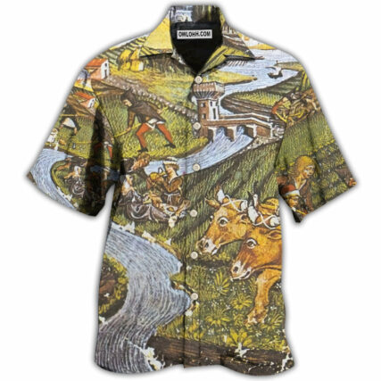 Farm Agriculture Cow Vintage - Hawaiian Shirt - Owl Ohh - Owl Ohh