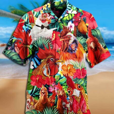 Chicken Loves Summer Tropical Style - Hawaiian Shirt - Owl Ohh - Owl Ohh