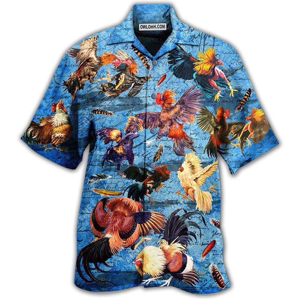 Chicken Rooster Fighting - Hawaiian Shirt - Owl Ohh - Owl Ohh