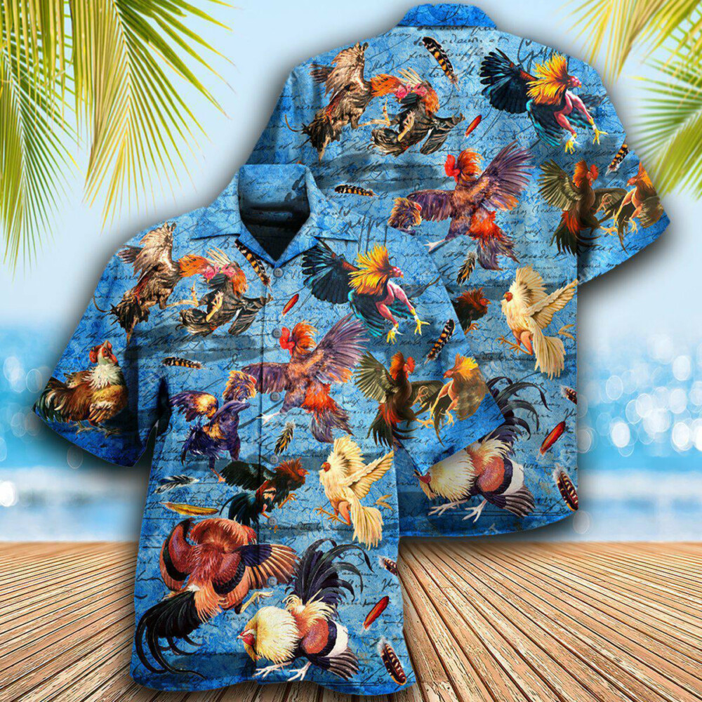 Chicken Rooster Fighting - Hawaiian Shirt - Owl Ohh - Owl Ohh
