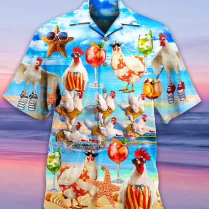 Chicken On The Beach Love Summer - Hawaiian Shirt - Owl Ohh - Owl Ohh