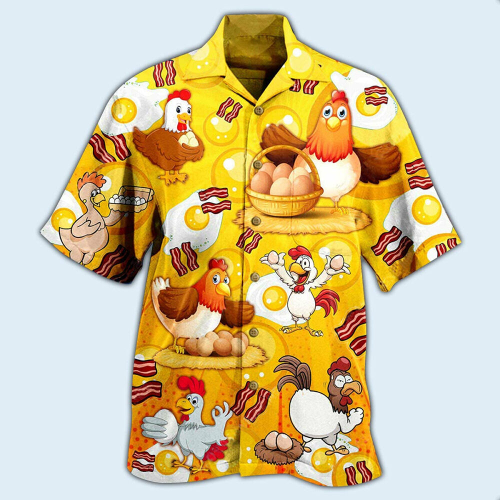 Chicken The Pet That Poops Breakfast - Hawaiian Shirt - Owl Ohh - Owl Ohh
