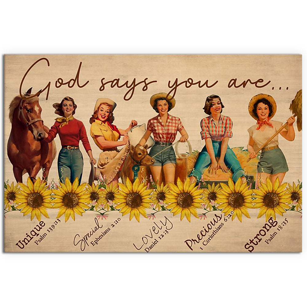 Farm Girls God Says You Are - Horizontal Poster - Owl Ohh - Owl Ohh