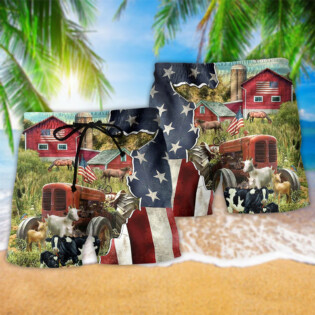 Farm Love Cows And Animals America - Beach Short - Owl Ohh - Owl Ohh