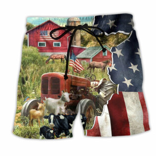 Farm Love Cows And Animals America - Beach Short - Owl Ohh - Owl Ohh