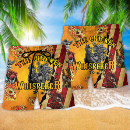 Farm Skull Chicken Fire Hot Style - Beach Short - Owl Ohh - Owl Ohh
