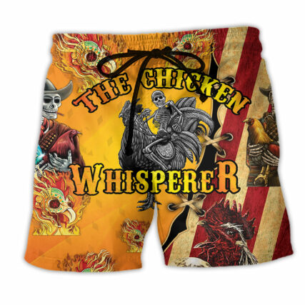 Farm Skull Chicken Fire Hot Style - Beach Short - Owl Ohh - Owl Ohh
