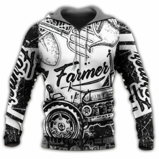 Farmer Black And White Style Classic Style - Hoodie - Owl Ohh - Owl Ohh