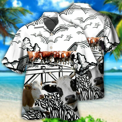 Cow Farm Cow Funny - Hawaiian Shirt - Owl Ohh - Owl Ohh