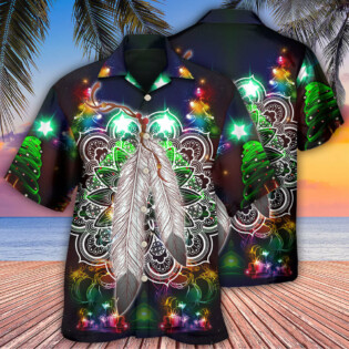Native Feather Mandala Merry Christmas Stunning - Hawaiian Shirt - Owl Ohh - Owl Ohh