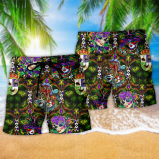 Festival Happy Mardi Gras - Beach Short - Owl Ohh - Owl Ohh