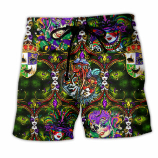 Festival Happy Mardi Gras - Beach Short - Owl Ohh - Owl Ohh