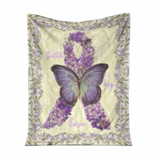 Fibromyalgia Awareness Faith Hope Love - Flannel Blanket - Owl Ohh - Owl Ohh