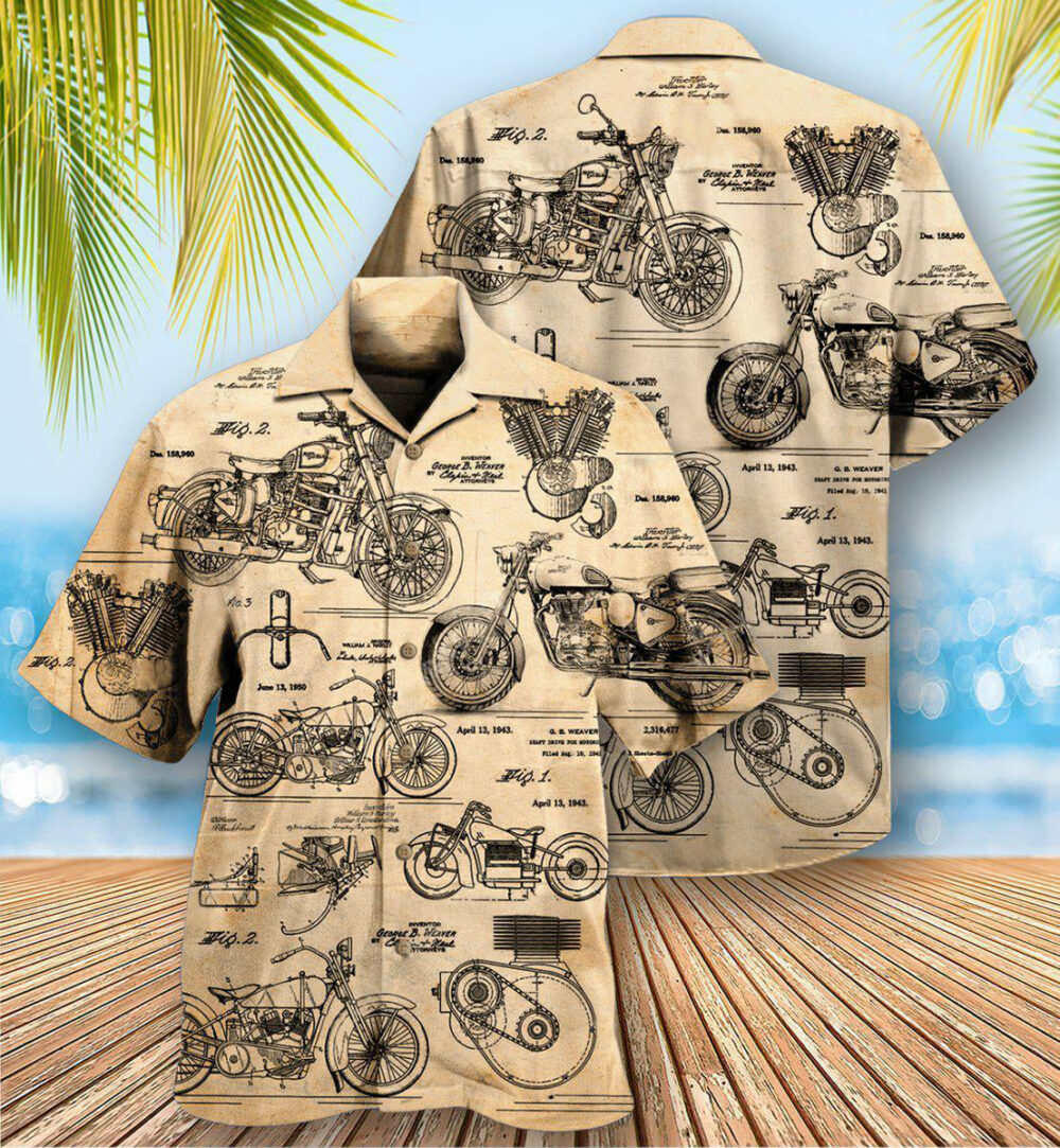 Motorcycle I Search Original Motorcycles - Hawaiian Shirt - Owl Ohh - Owl Ohh
