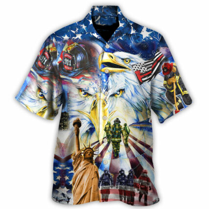 Firefighter America Proud Forever - Hawaiian Shirt - Owl Ohh - Owl Ohh